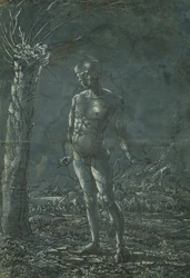 Homme nu debout dans un paysage, c.1512